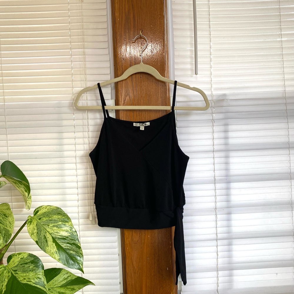 EXPRESS Women's Size Small Side Knot Top Sleeveless Black Spaghetti Strap
